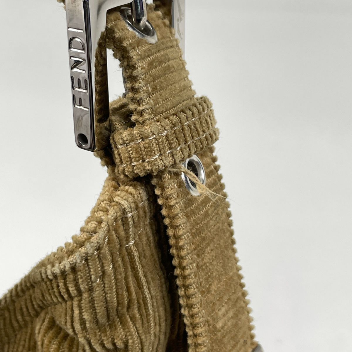 Fendi Zucca Logo Shoulder Bag Corduroy Brown — view 4