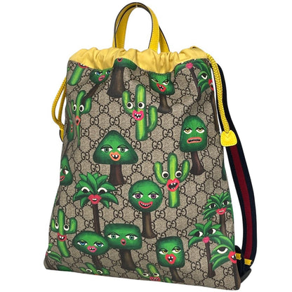 Gucci Children's Backpack GG Pattern Cactus Beige Green Yellow