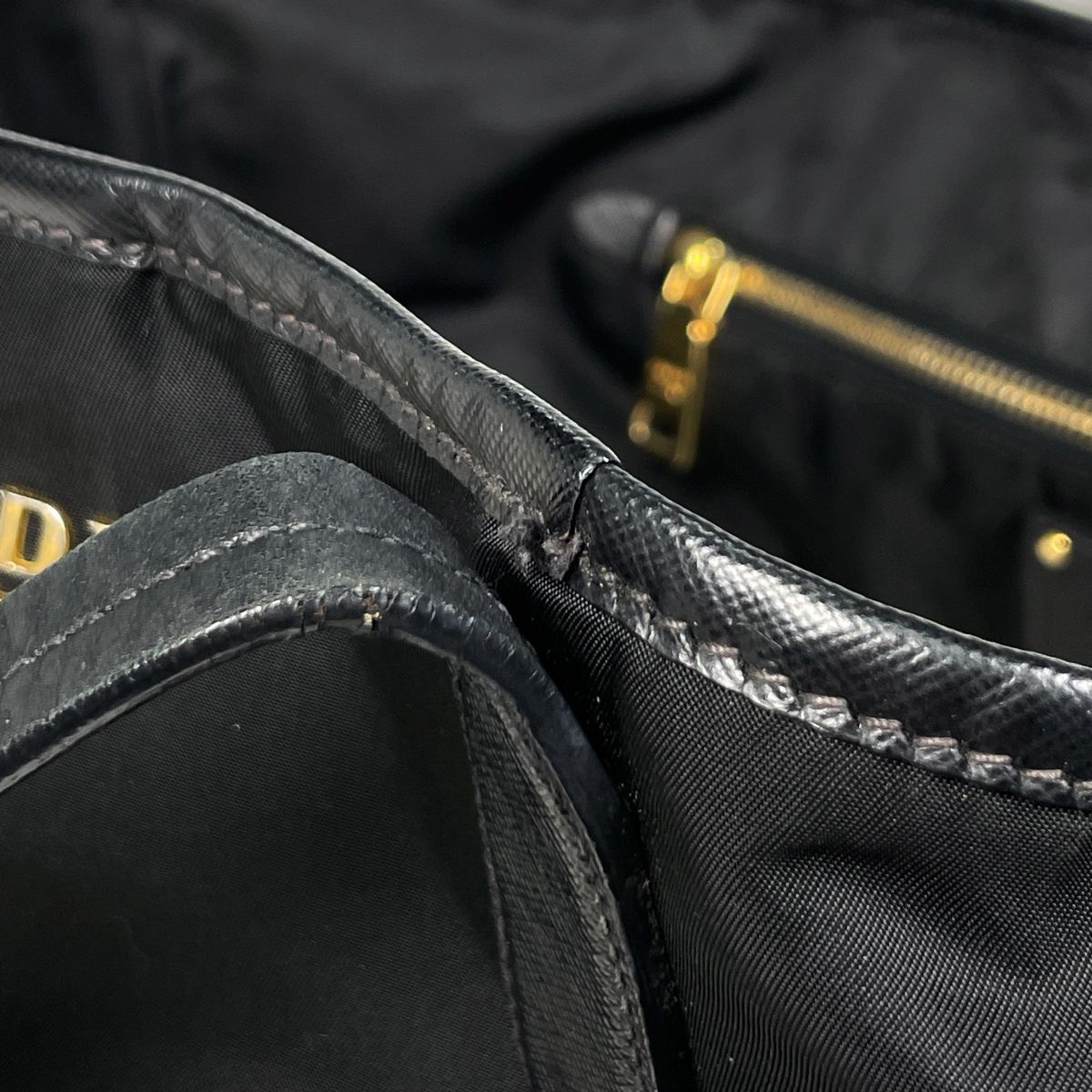 Prada Logo Tote Nylon Nero — view 4