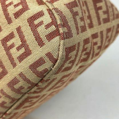 Fendi Zucchino Pattern Shoulder Bag Canvas Beige Pink — view 3
