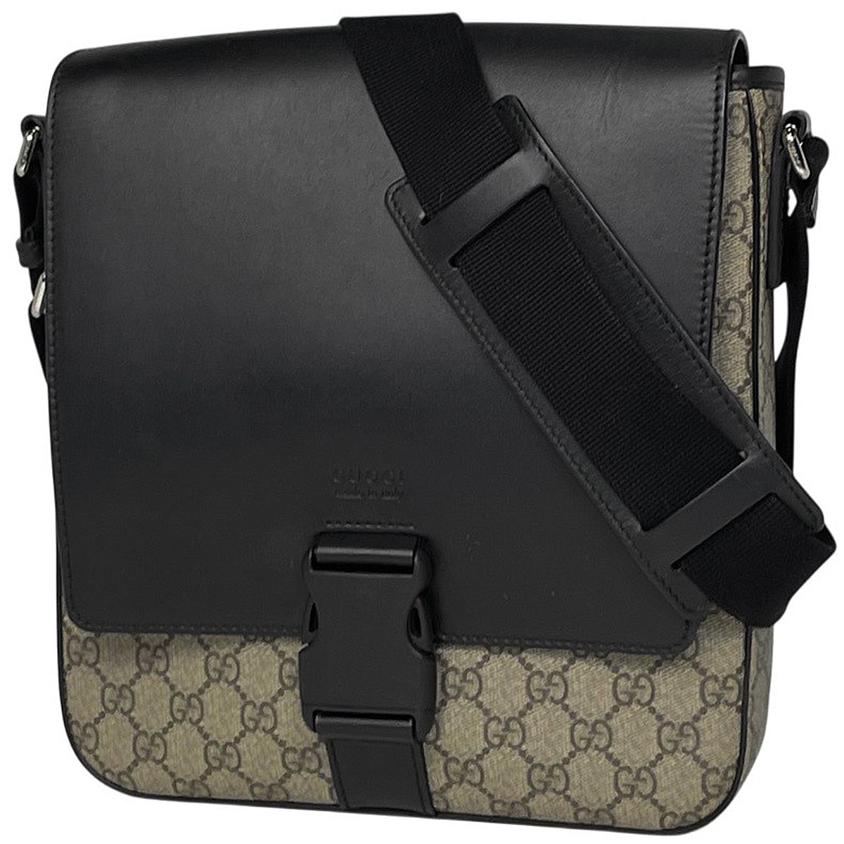 Gucci GG Pattern Shoulder Bag Beige Black