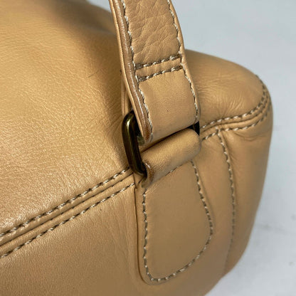 Chanel CC Logo Backpack Leather Beige — view 4