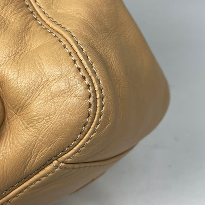 Chanel CC Logo Backpack Leather Beige — view 3