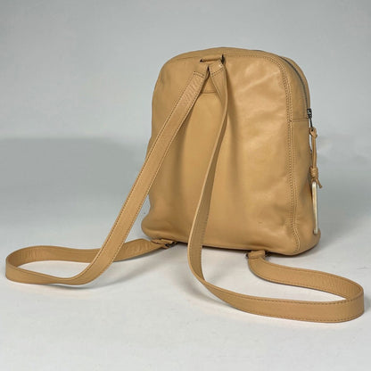 Chanel CC Logo Backpack Leather Beige — view 2