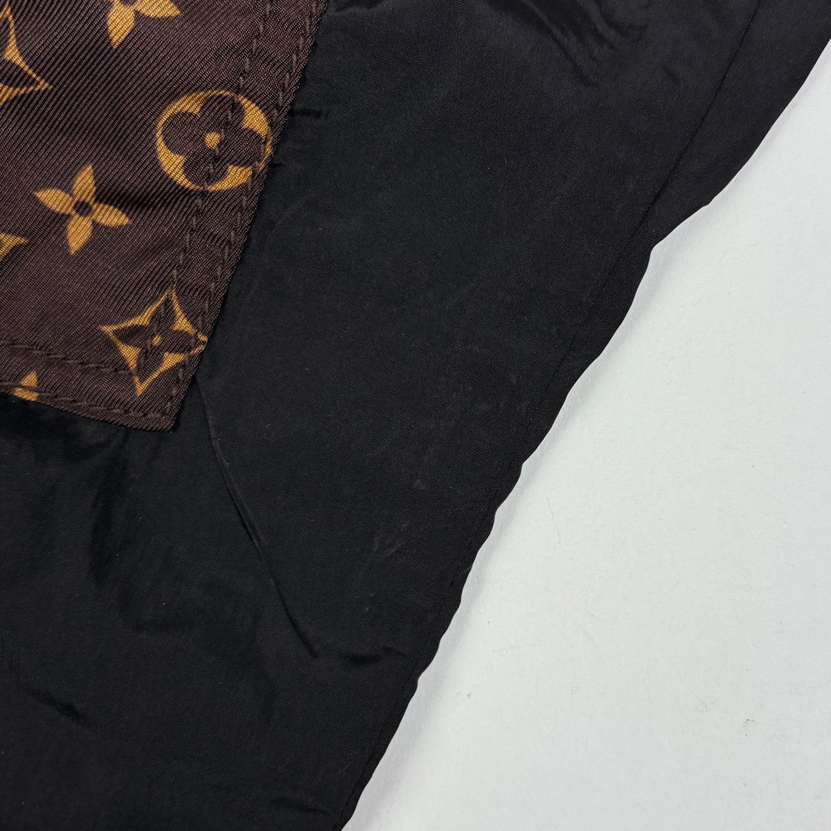 Louis Vuitton Monogram Pattern Track Pants Polyester Nylon Black Brown — view 3
