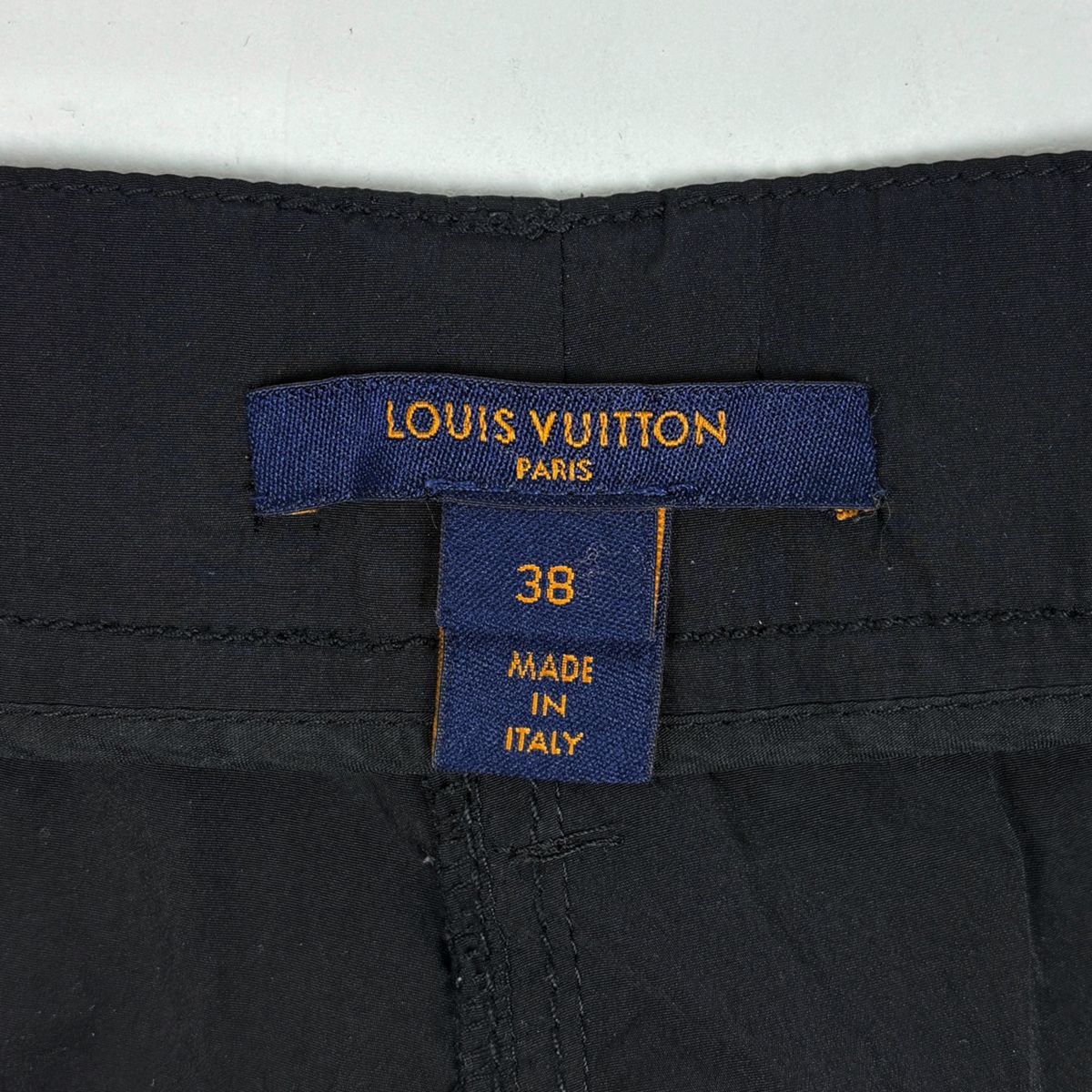 Louis Vuitton Monogram Pattern Track Pants Polyester Nylon Black Brown — view 6