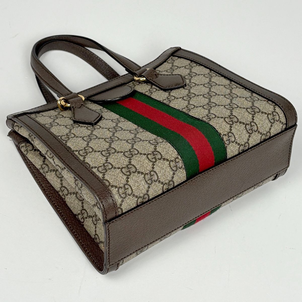 Gucci Ophidia Small Tote GG Double Web 2-Way Supreme Beige Brown — view 2