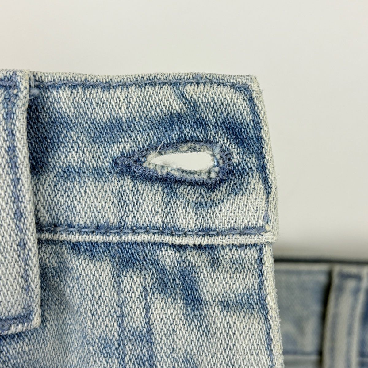 Gucci Washed Denim Flare Pants Cotton Polyurethane Blue — view 5