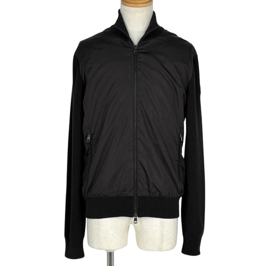 Moncler Knit Cut Replacement Zip Up Jacket Cardigan Black