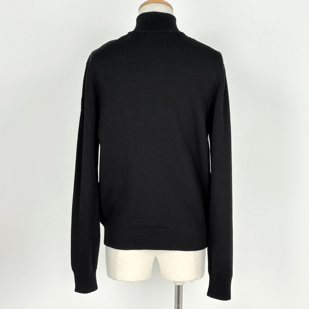 Moncler Knit Cut Replacement Zip Up Jacket Cardigan Black — view 3