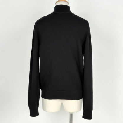 Moncler Knit Cut Replacement Zip Up Jacket Cardigan Black — view 3