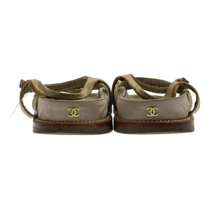 Chanel Chain Strap Sandals 37 Beige — view 3