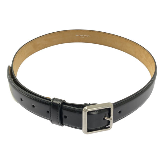 Balenciaga Squarebuckle Leather Belt 85 Black