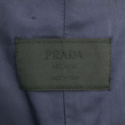 Prada Nylon Logo Zip Fly Front Single Coat 40 Dark Navy — view 6