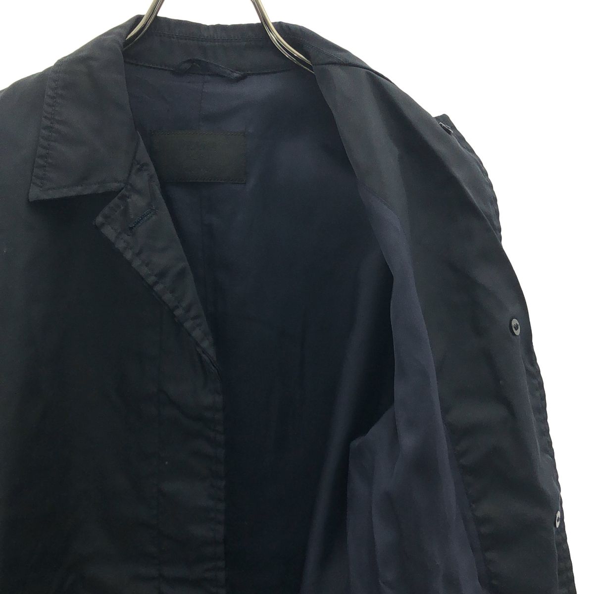 Prada Nylon Logo Zip Fly Front Single Coat 40 Dark Navy — view 4