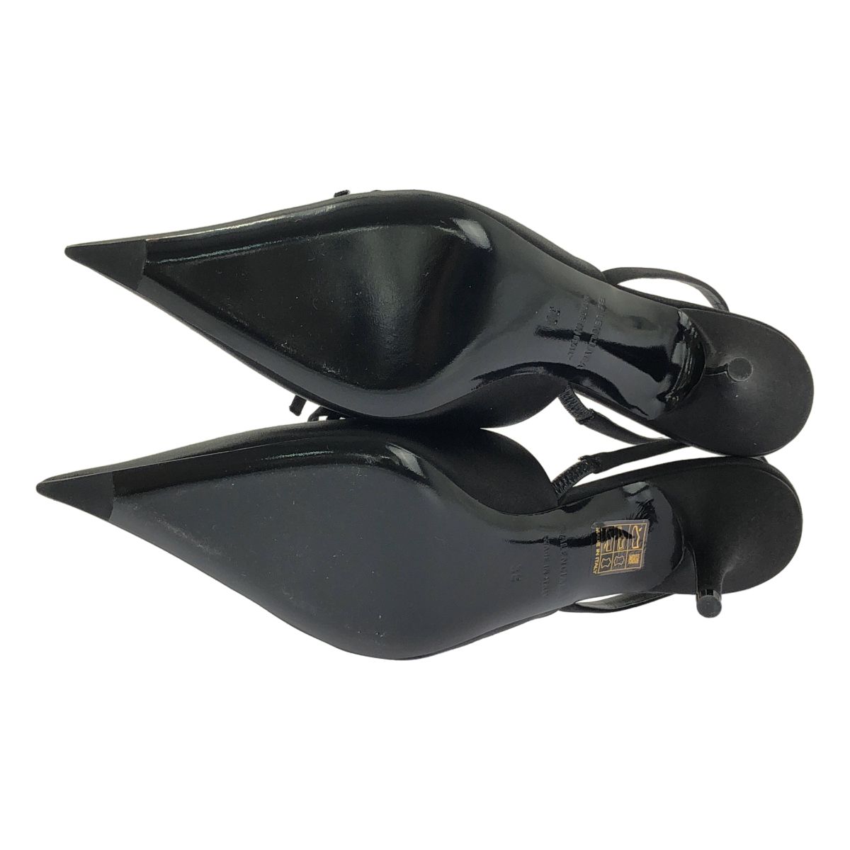 Balenciaga Satin Pointed Toe Sandals 38 Black — view 5