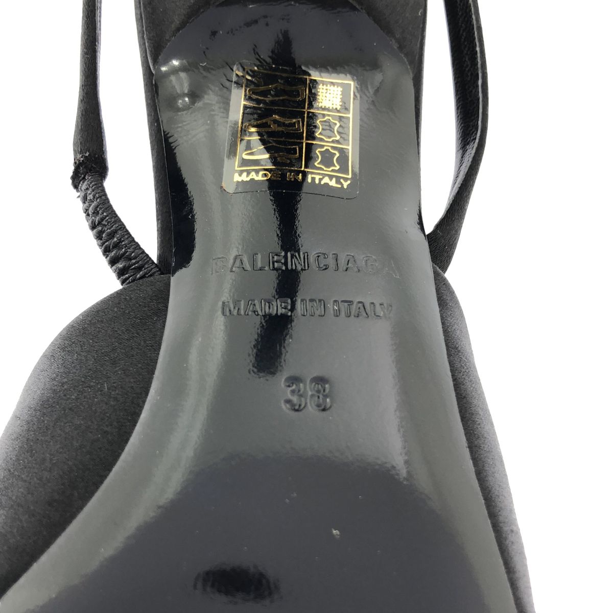 Balenciaga Satin Pointed Toe Sandals 38 Black — view 6