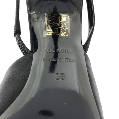 Balenciaga Satin Pointed Toe Sandals 38 Black — view 6