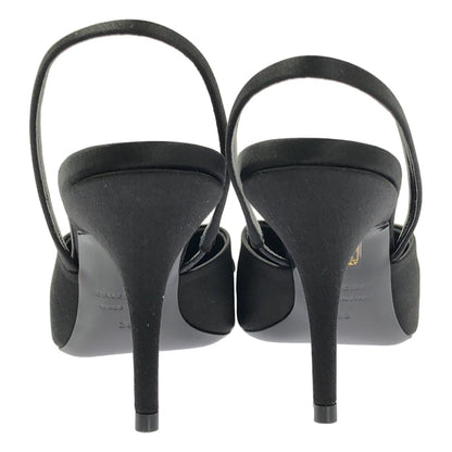 Balenciaga Satin Pointed Toe Sandals 38 Black — view 3
