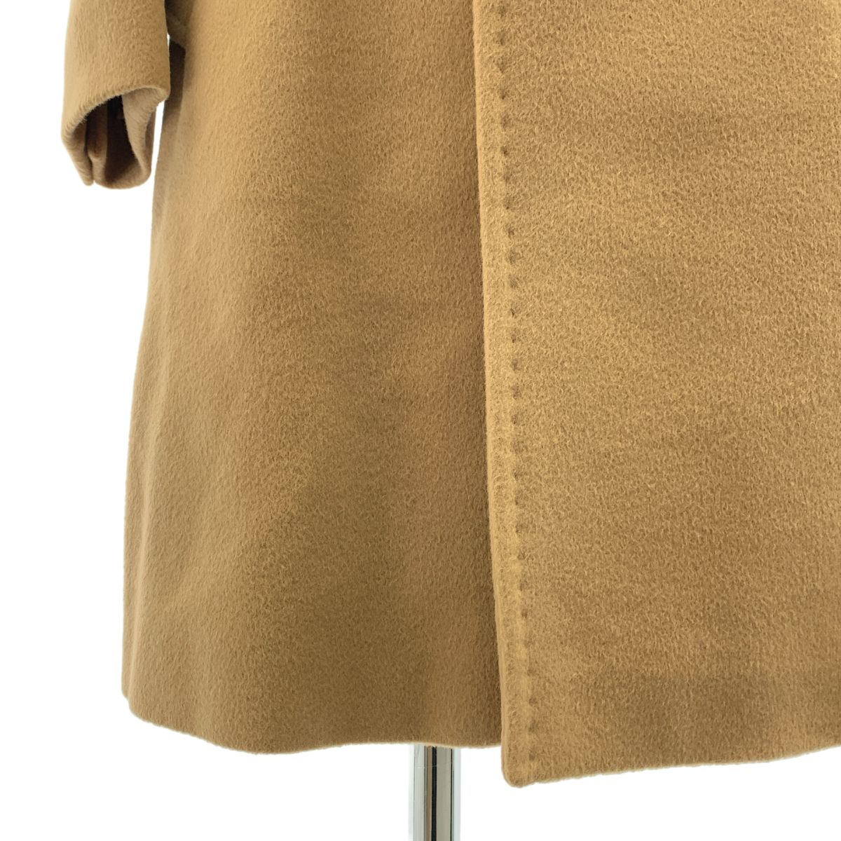 Max Mara Wool Belted Coat Mink Color Removable Logo Fully Lined 42 Beige — view 3