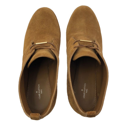 Louis Vuitton Suede Wedge Sole Short Boots 38.5 Camel — view 4