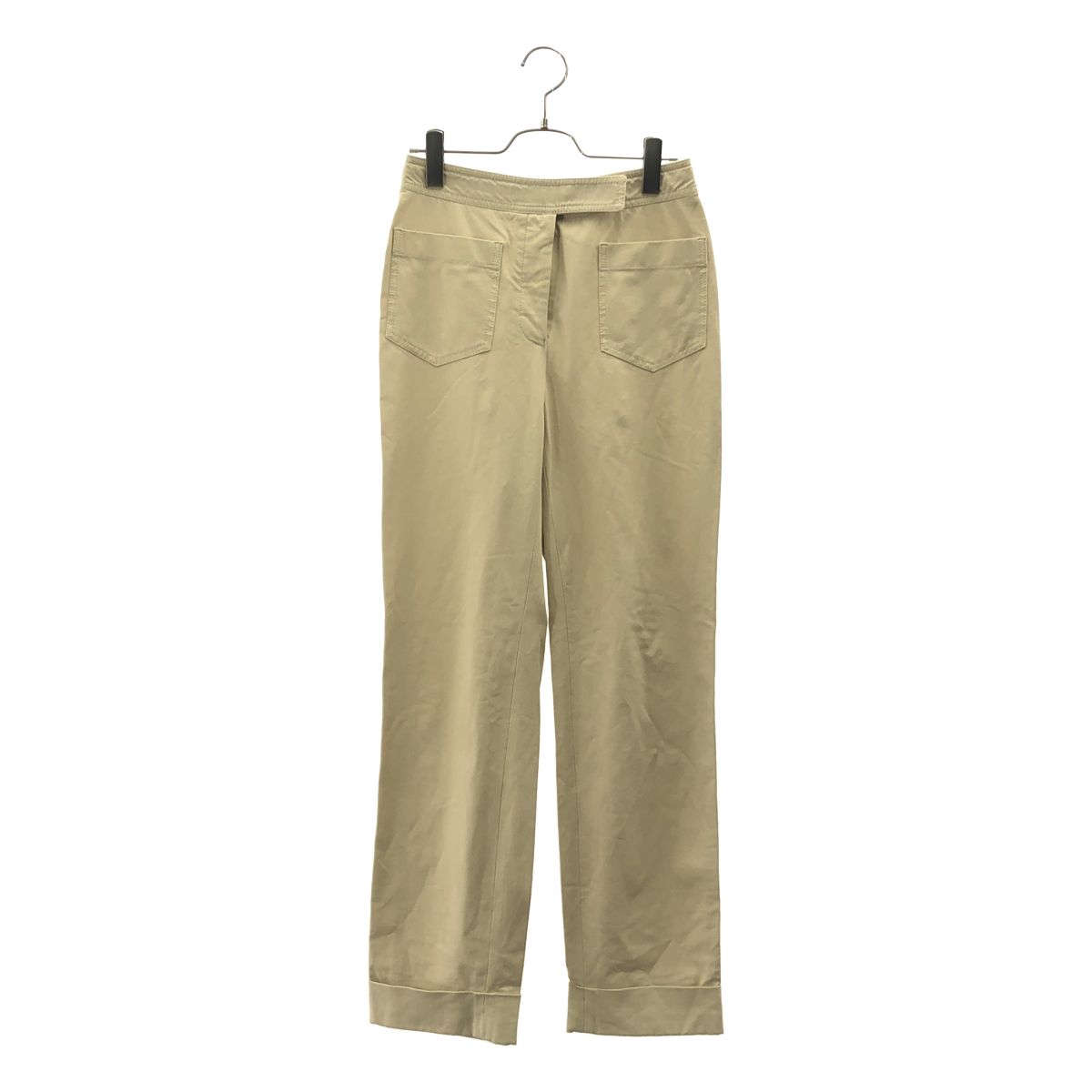 Chanel Front Pocket Straight Pants 36 Beige
