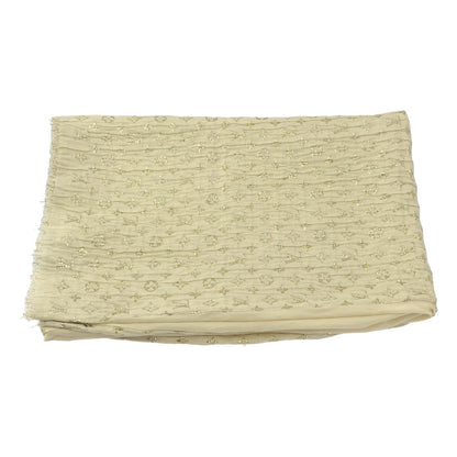 Louis Vuitton Etole Monogram Glitter Fringe Shawl Blanc Scarf — view 3