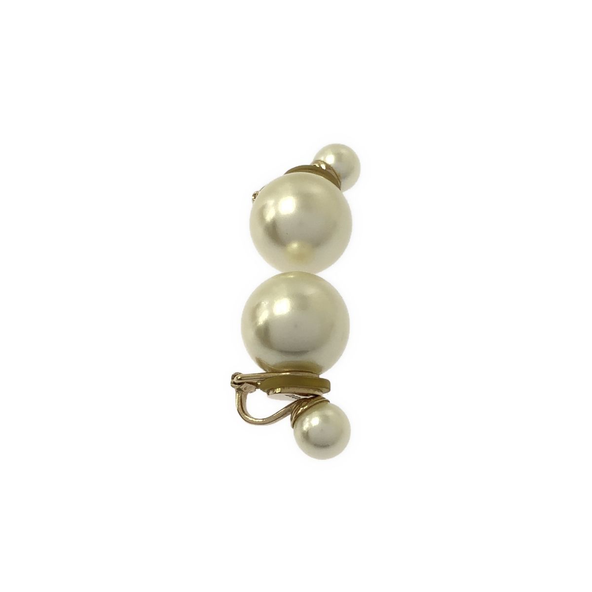 Dior Pearl Hoop Earrings Gold — view 3