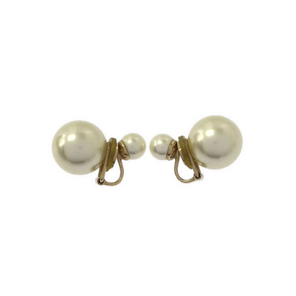 Dior Pearl Hoop Earrings Gold — view 4