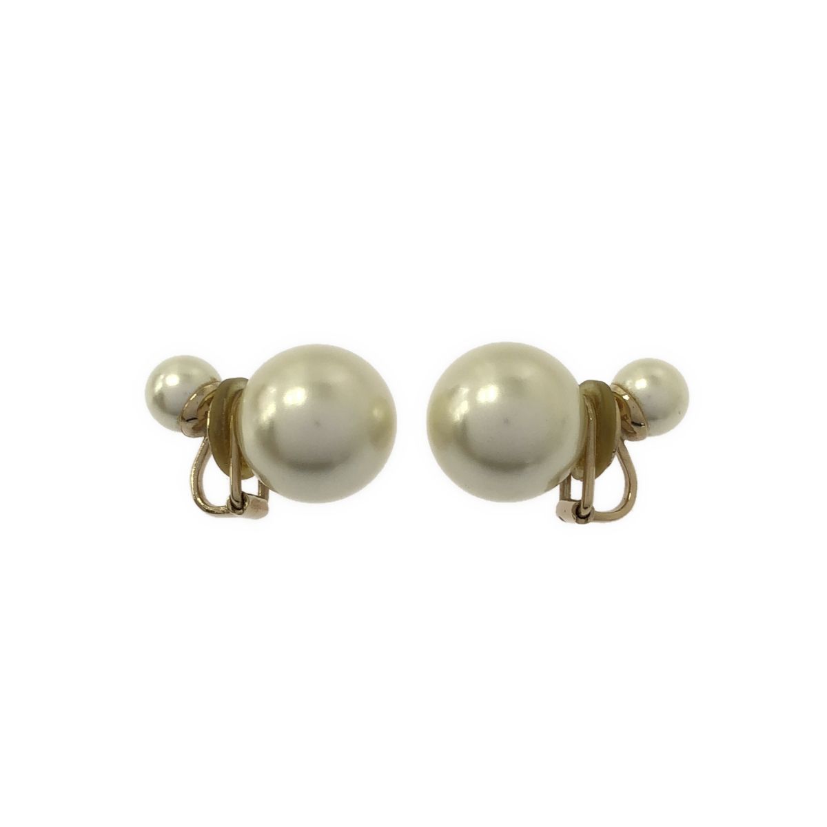 Dior Pearl Hoop Earrings Gold