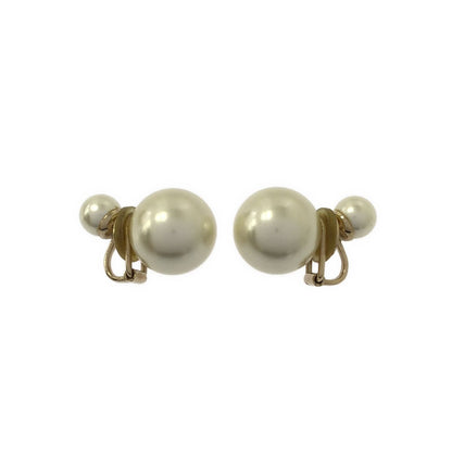 Dior Pearl Hoop Earrings Gold
