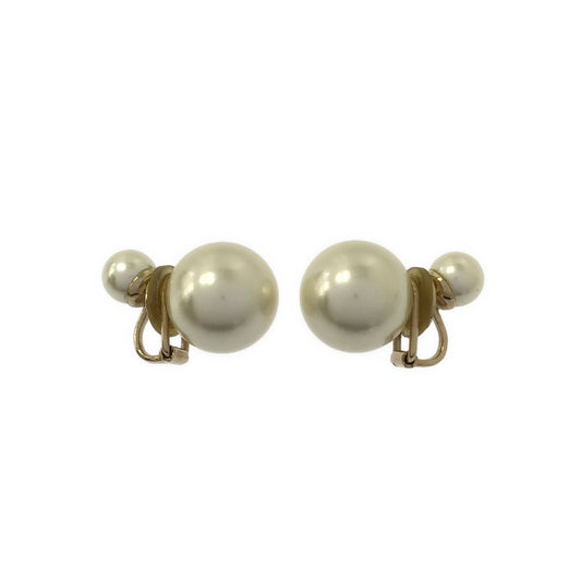 Dior Pearl Hoop Earrings Gold