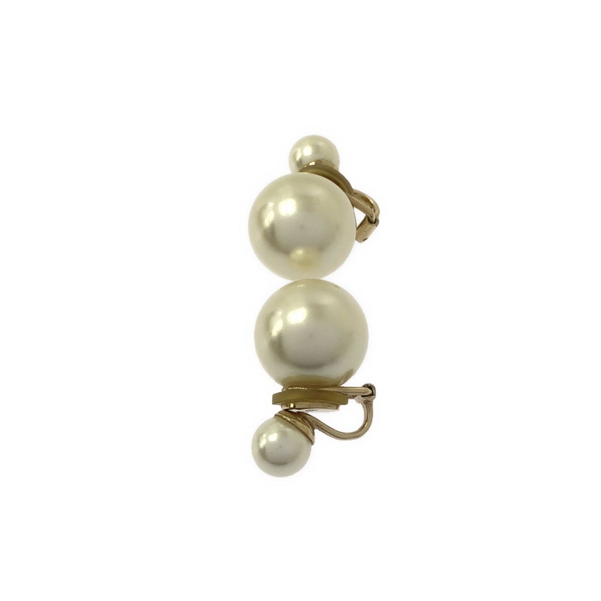Dior Pearl Hoop Earrings Gold — view 2