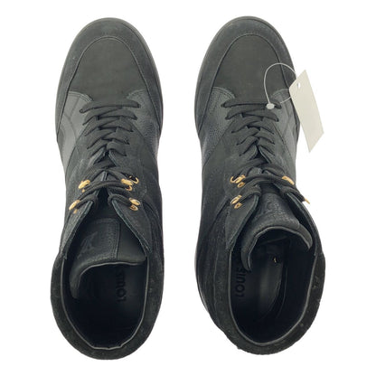 Louis Vuitton Monogram Suede High Cut Sneakers 39.5 Black — view 4