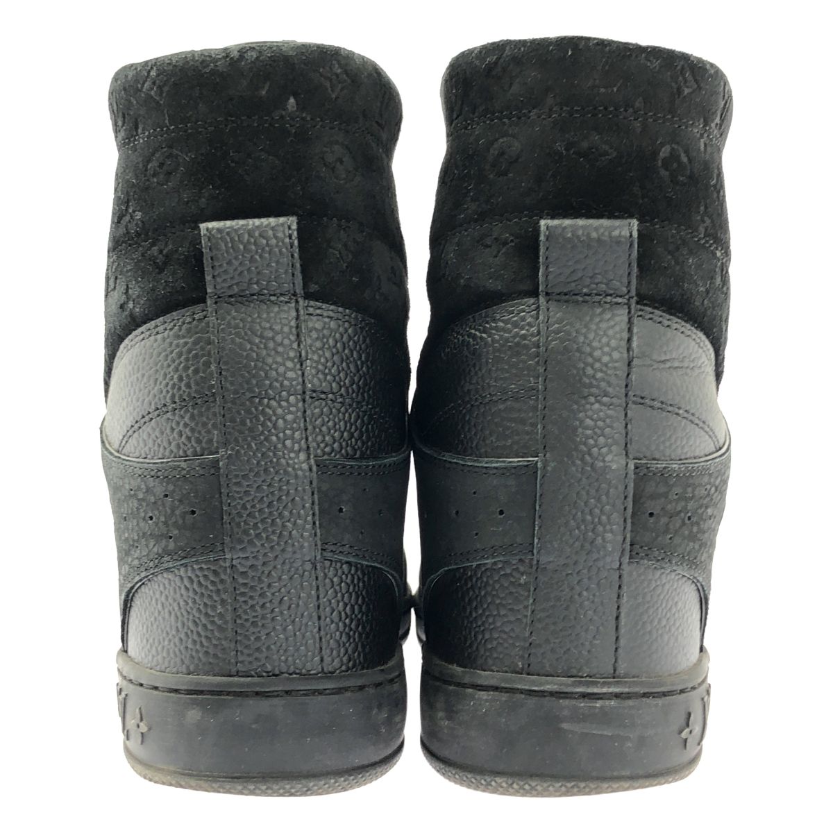 Louis Vuitton Monogram Suede High Cut Sneakers 39.5 Black — view 3