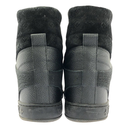 Louis Vuitton Monogram Suede High Cut Sneakers 39.5 Black — view 3