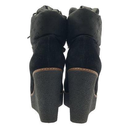 Louis Vuitton Monogram Wedge Sole Short Boots 38.5 Black — view 3