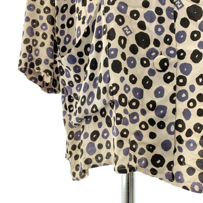 Fendi Acetate All Over Pattern Zucca Logo Double Pocket Shirt Blouse 44 White — view 3