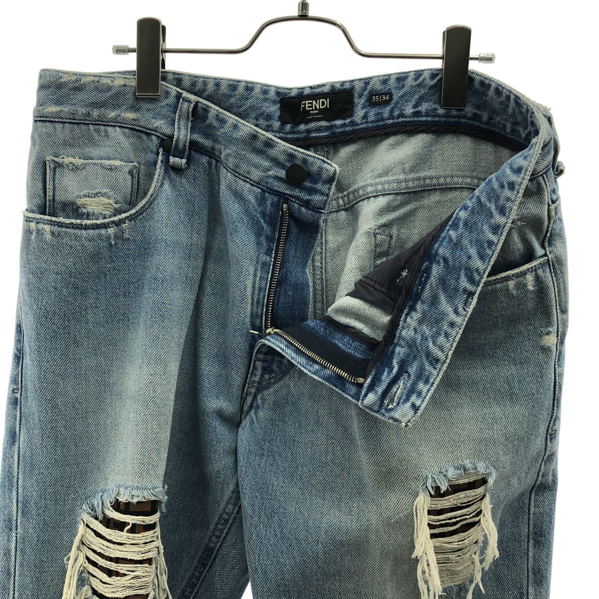 Fendi Zucca Dame Denim Pants 35 Indigo — view 4