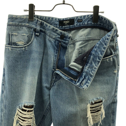 Fendi Zucca Dame Denim Pants 35 Indigo — view 4