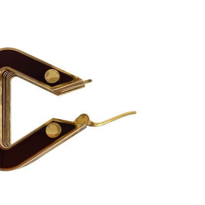 Bottega Veneta Plate Layered Triangle Earrings Gold Brown — view 5