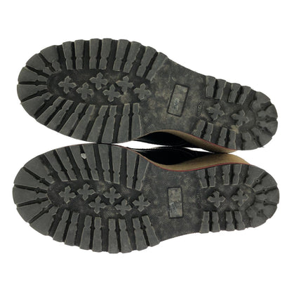 Moncler Zelie Wedge Sole Fleece Short Boots 39 Black Beige — view 5