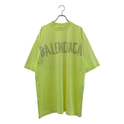 Balenciaga Tape Type Distressed Logo T-Shirt S Yellow