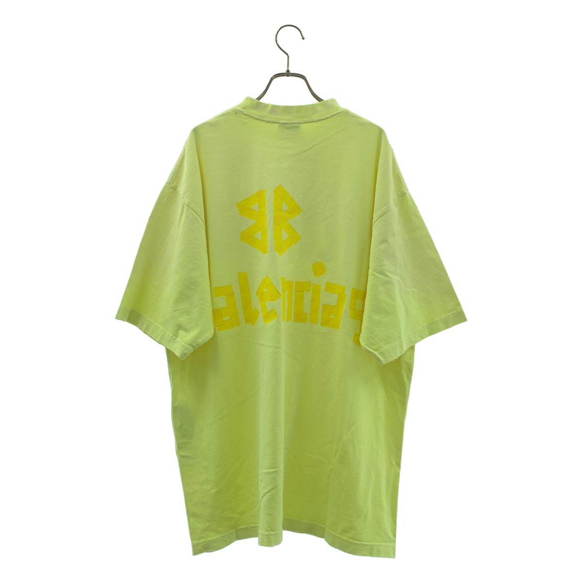 Balenciaga Tape Type Distressed Logo T-Shirt S Yellow — view 4