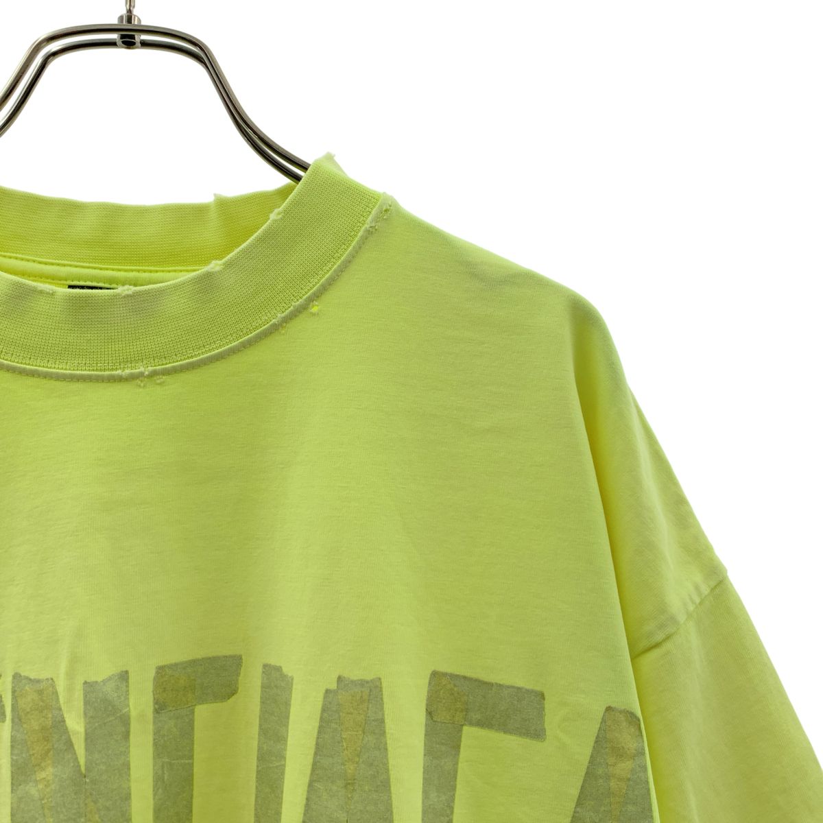 Balenciaga Tape Type Distressed Logo T-Shirt S Yellow — view 2