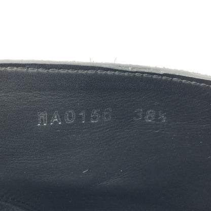 Louis Vuitton Monogram Wedge Sole Lace Up Shoes 38.5 Black — view 6