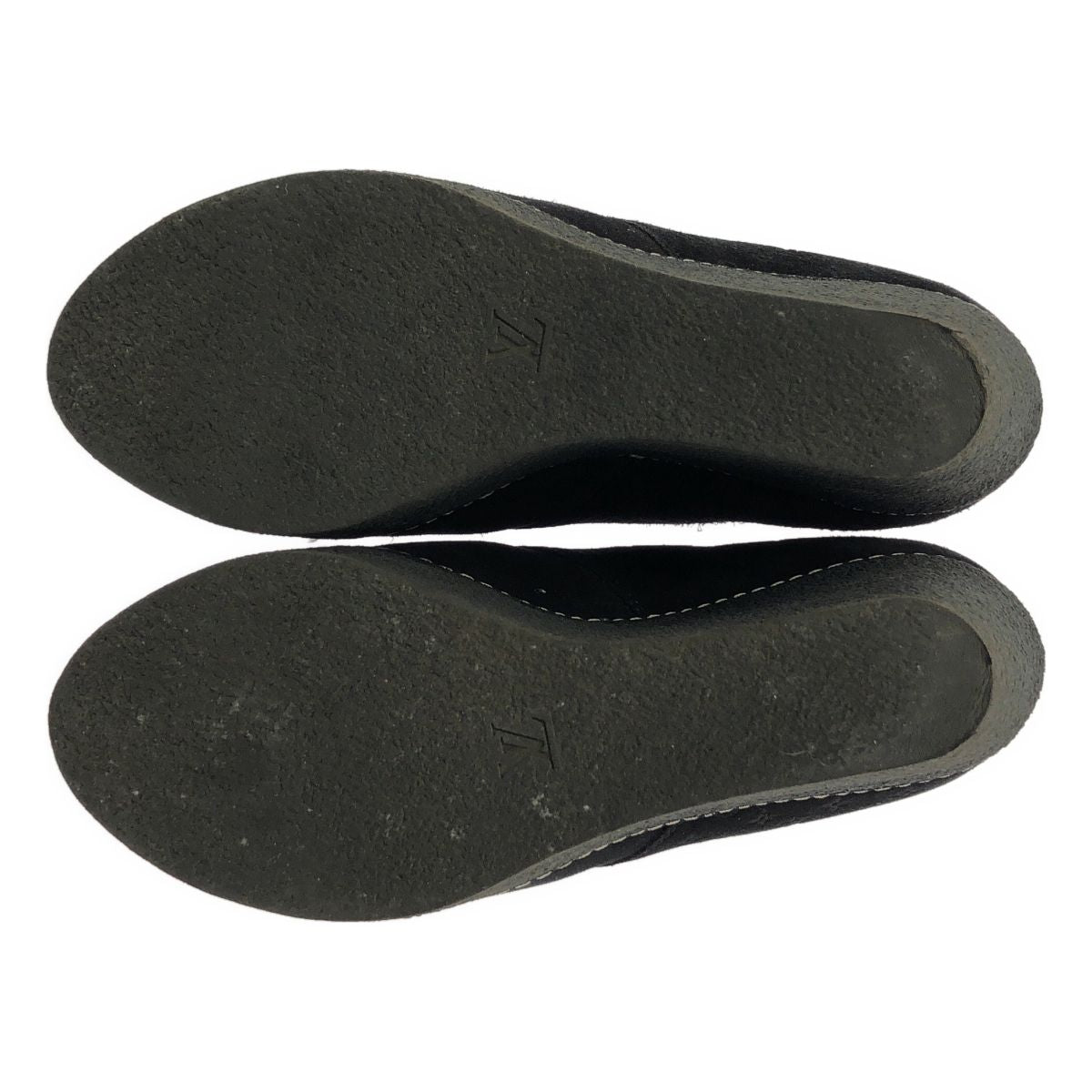 Louis Vuitton Monogram Wedge Sole Lace Up Shoes 38.5 Black — view 5
