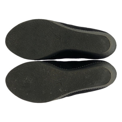 Louis Vuitton Monogram Wedge Sole Lace Up Shoes 38.5 Black — view 5