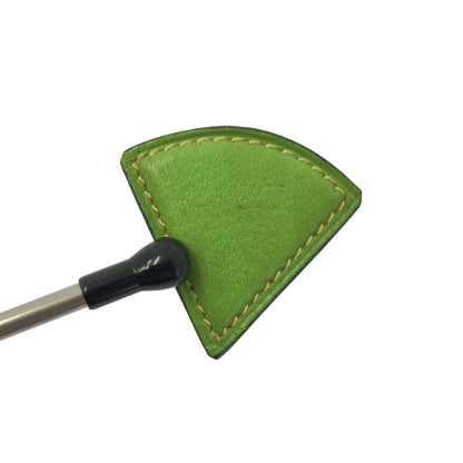 Hermes Leather Triangle Earrings Green — view 8