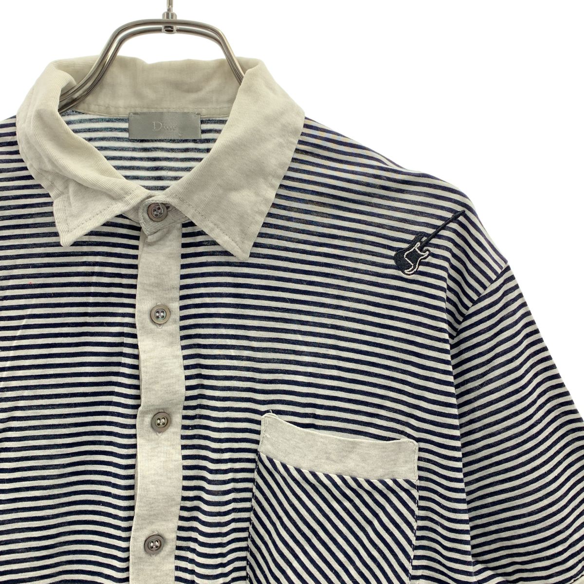Dior Homme Guitar Border Polo Shirt S Gray Black — view 2
